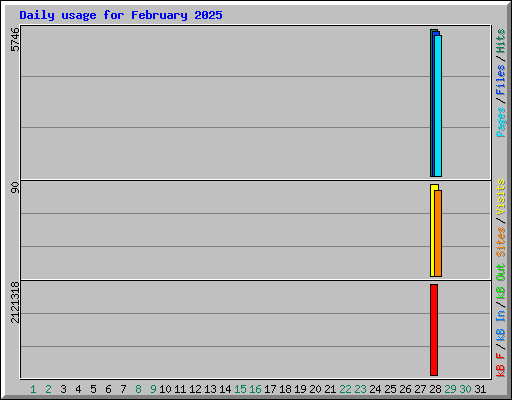 Daily usage for February 2025