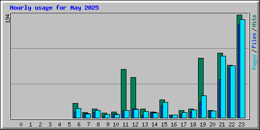 Hourly usage for May 2025