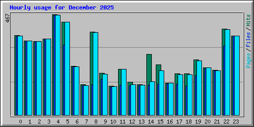 Hourly usage for December 2025